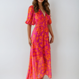 Light Summer Party Floral Midi Dress