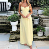 Sleeveless and Ruched Bodice Wedding Guest Maxi Dress