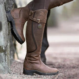 Women's Winter Waterproof Leather Riding Boots