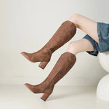 Brown Women's Knee-High Cowboy Boots