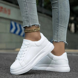 Women's Casual White Leather Sneakers