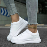 Women's Casual White Leather Sneakers