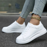 Women's Casual White Leather Sneakers