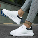 Women's Casual White Leather Sneakers