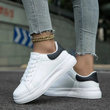 Women's Casual White Leather Sneakers
