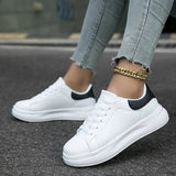 Women's Casual White Leather Sneakers