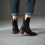 Women’s Zip-Up Ankle Boots with Block Heel