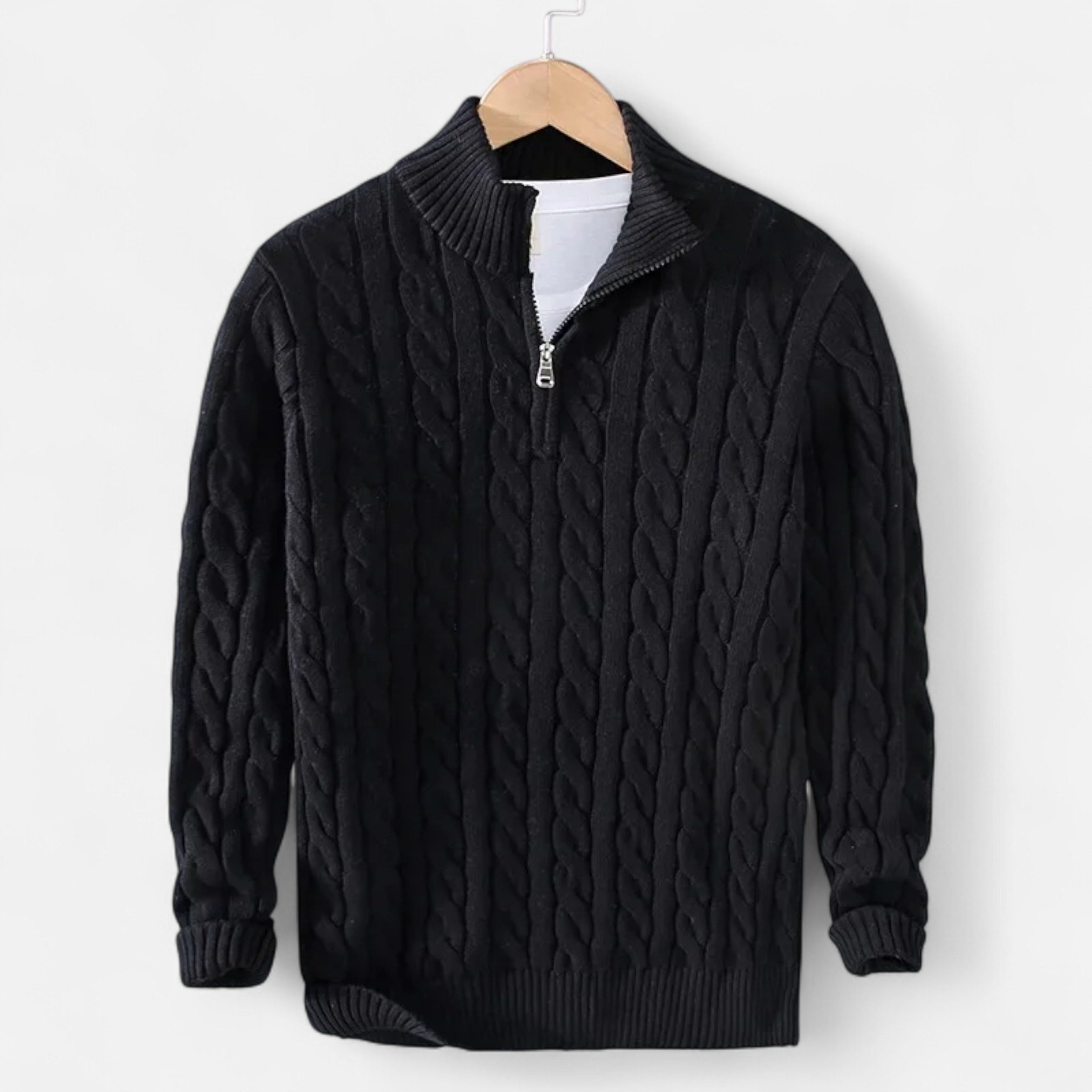 Legacy Sydney | Men’s Thick-Knit Turtleneck Zip Sweater