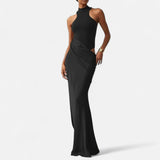 Legacy Sydney | Women’s Satin Hollow-Out Maxi Dress – Silken Flow, Sculpted Allure