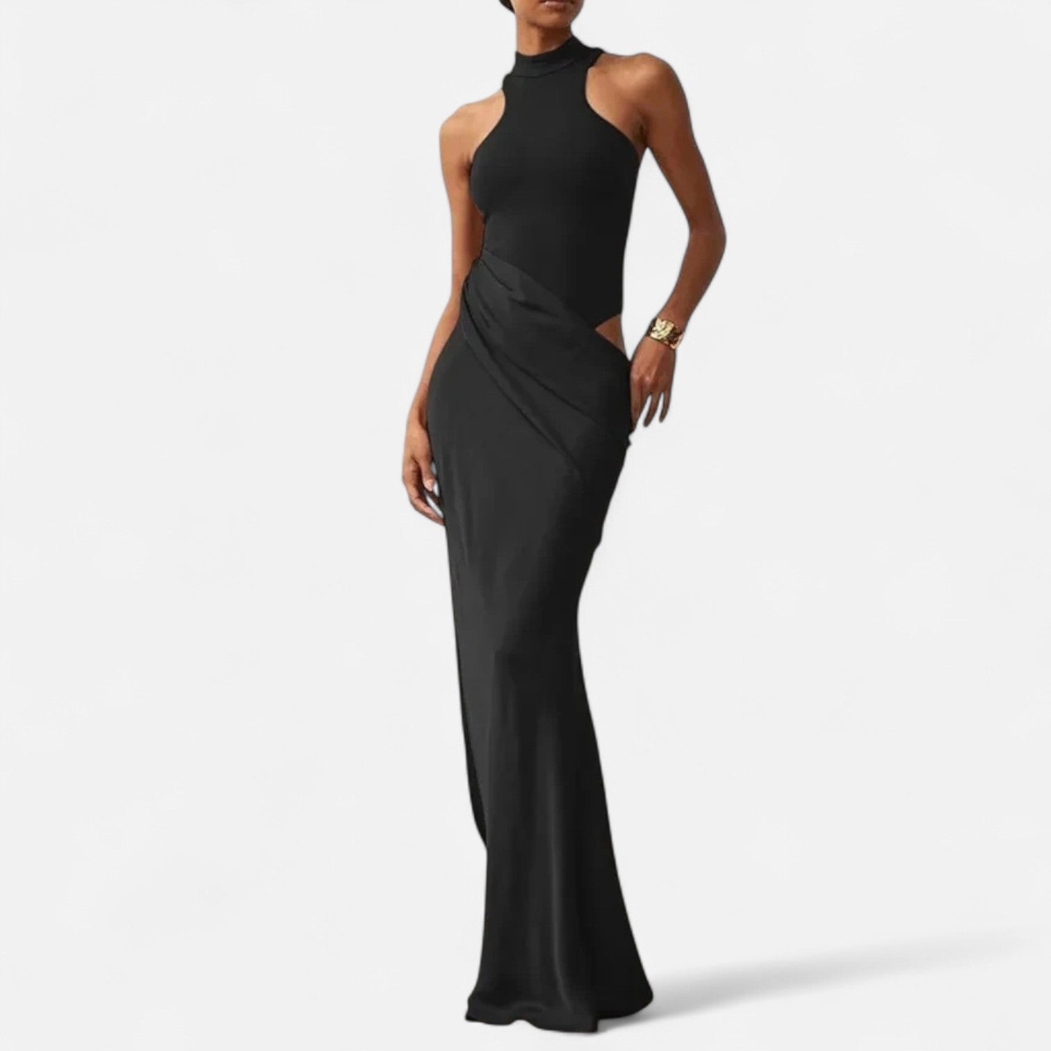 Legacy Sydney | Women’s Satin Hollow-Out Maxi Dress – Silken Flow, Sculpted Allure
