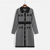 Legacy Sydney | Women’s Pencil Sheath Dress in Black & White Houndstooth