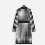 Legacy Sydney | Women’s Pencil Sheath Dress in Black & White Houndstooth
