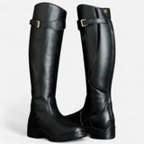 Legacy Sydney | Women’s Knee-High PU Leather Heel Boots – “Angel Baby” Motif