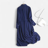 Legacy Sydney | Women’s Slim-Fit Cotton-Blend Midi Shirt-Dress with Belt