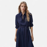 Legacy Sydney | Women’s Slim-Fit Cotton-Blend Midi Shirt-Dress with Belt