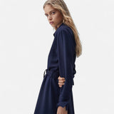Legacy Sydney | Women’s Slim-Fit Cotton-Blend Midi Shirt-Dress with Belt