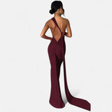 Legacy Sydney | Women’s Backless Scarf-Tie Evening Dress