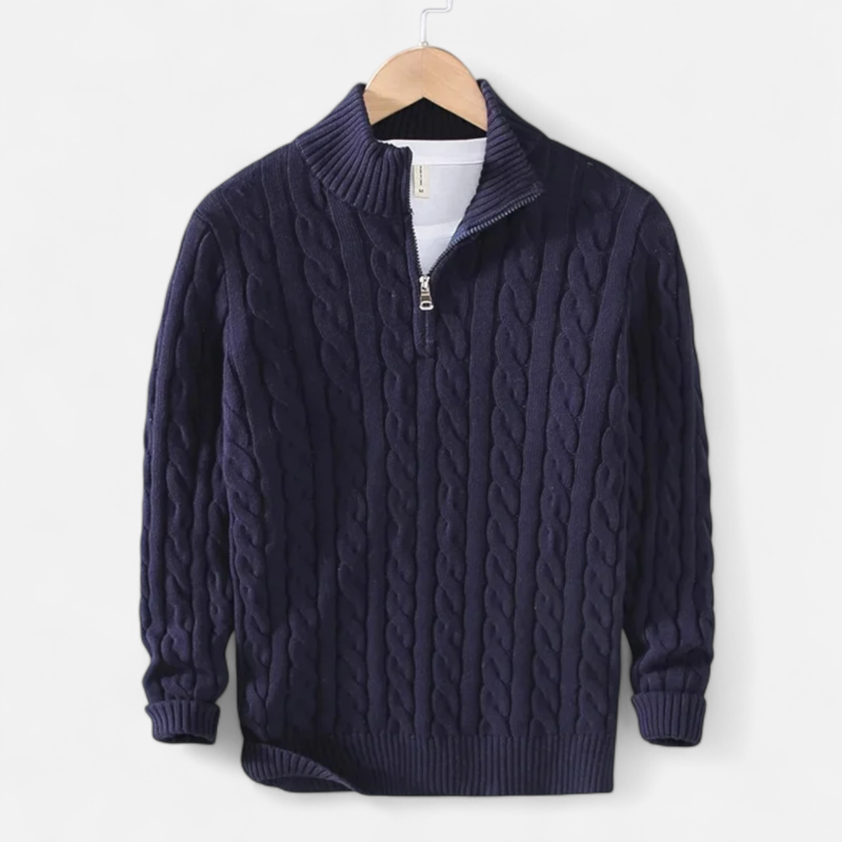 Legacy Sydney | Men’s Thick-Knit Turtleneck Zip Sweater