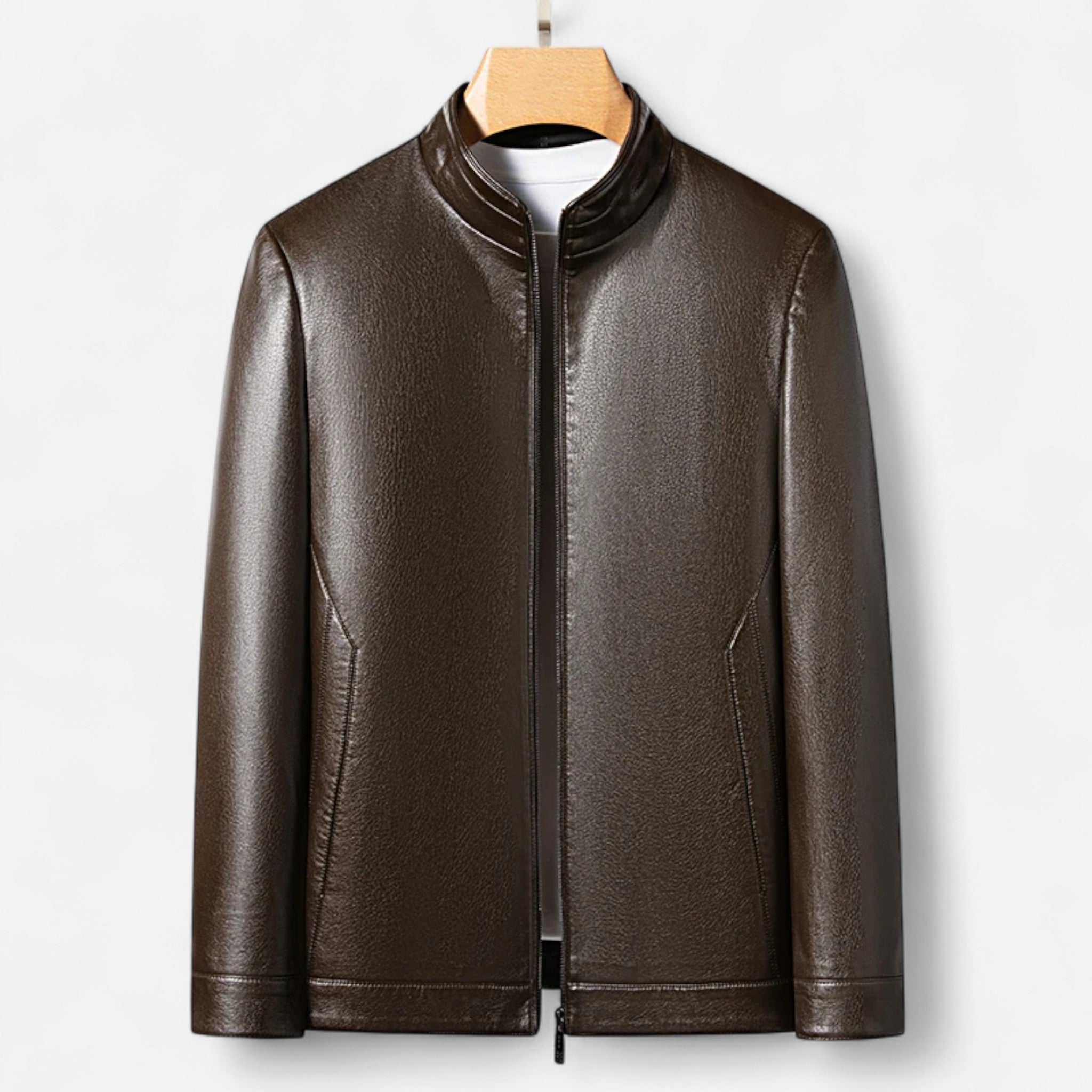 Legacy Sydney | Men’s PU Leather Jacket – Stand Collar Autumn Elegance