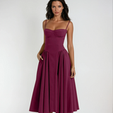 Odette Cute Corset Cocktail Midi Dress