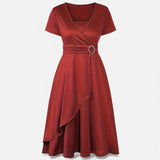 Legacy Sydney | Women’s Rhinestone V-Neck Asymmetrical Evening Dress