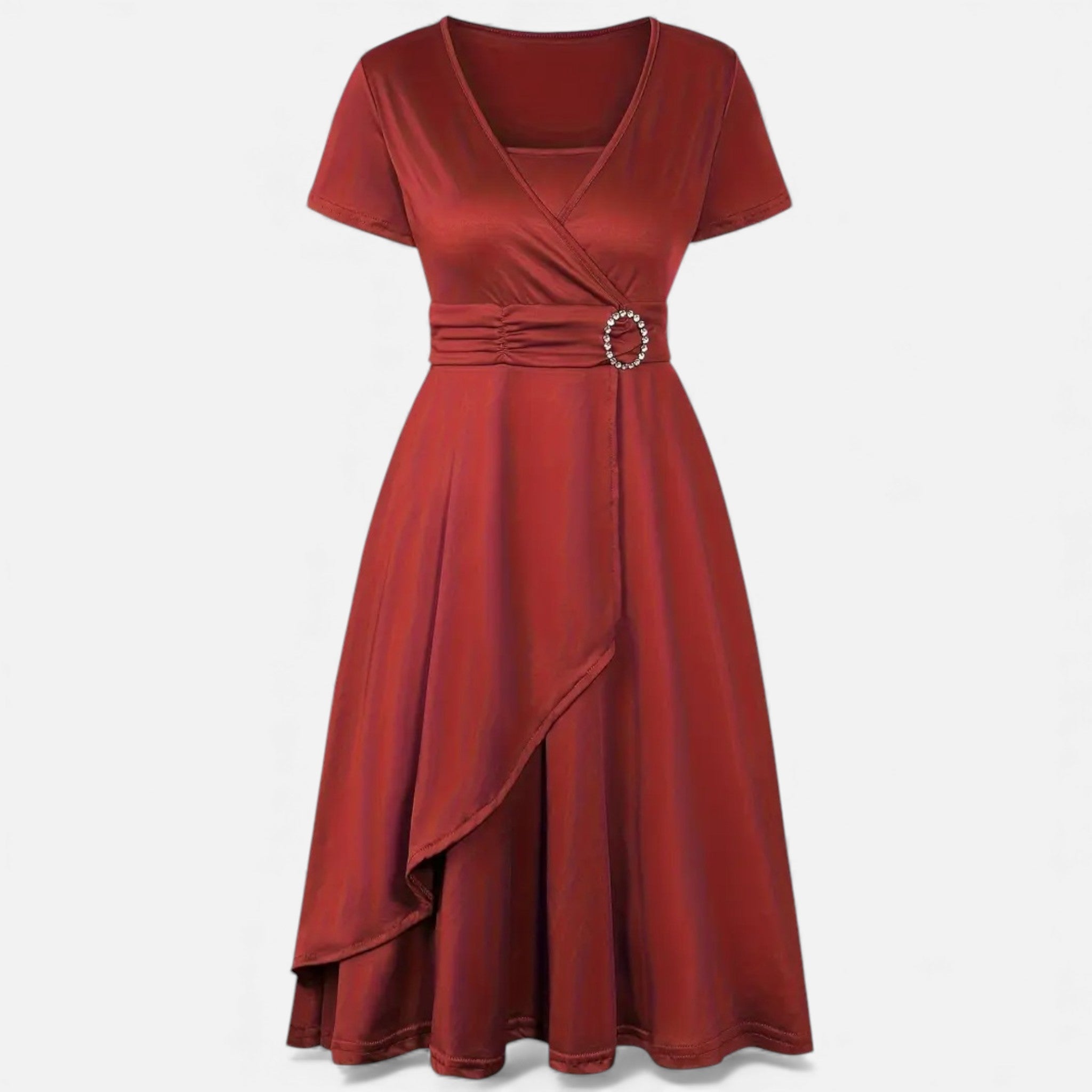 Legacy Sydney | Women’s Rhinestone V-Neck Asymmetrical Evening Dress