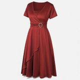 Legacy Sydney | Women’s Rhinestone V-Neck Asymmetrical Evening Dress