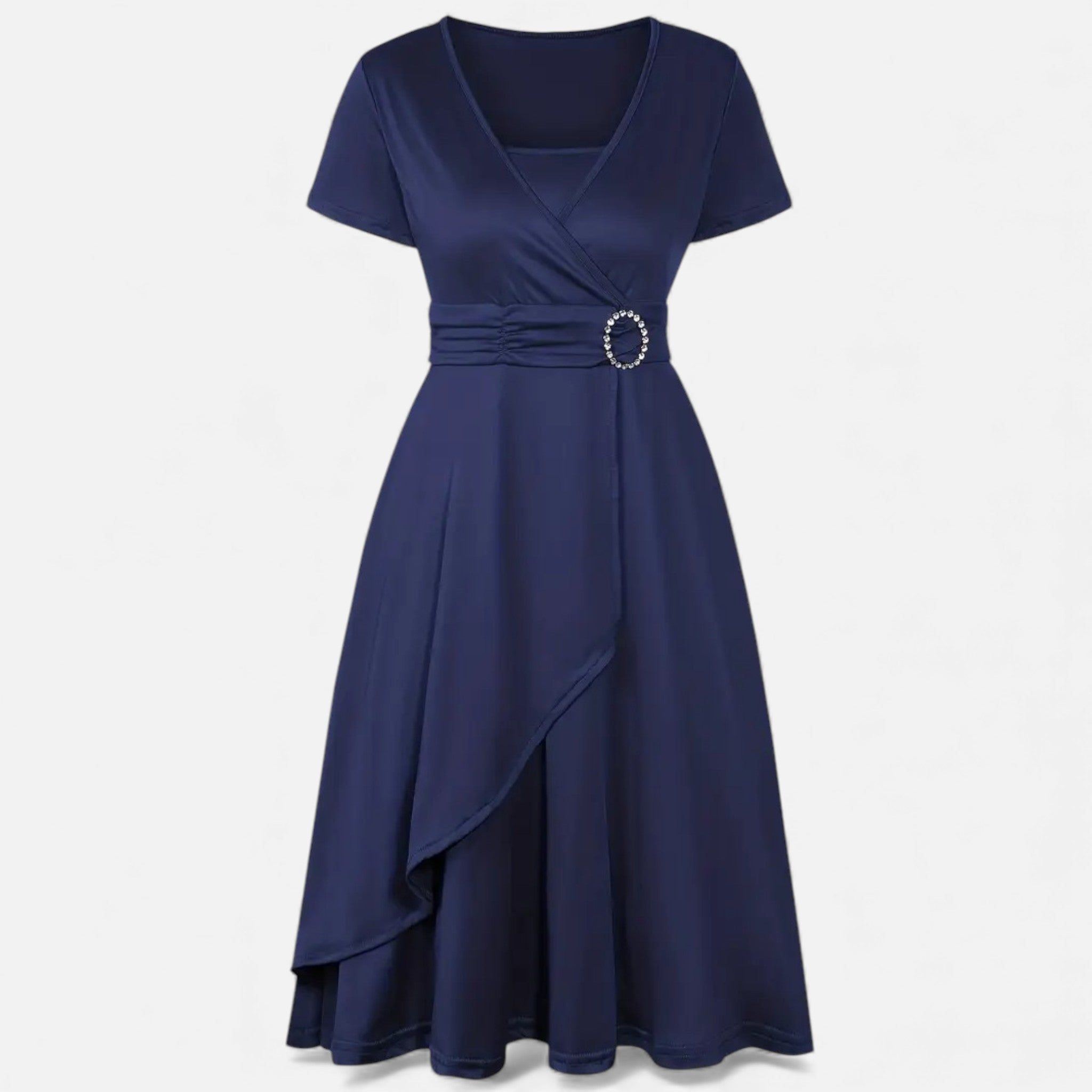 Legacy Sydney | Women’s Rhinestone V-Neck Asymmetrical Evening Dress