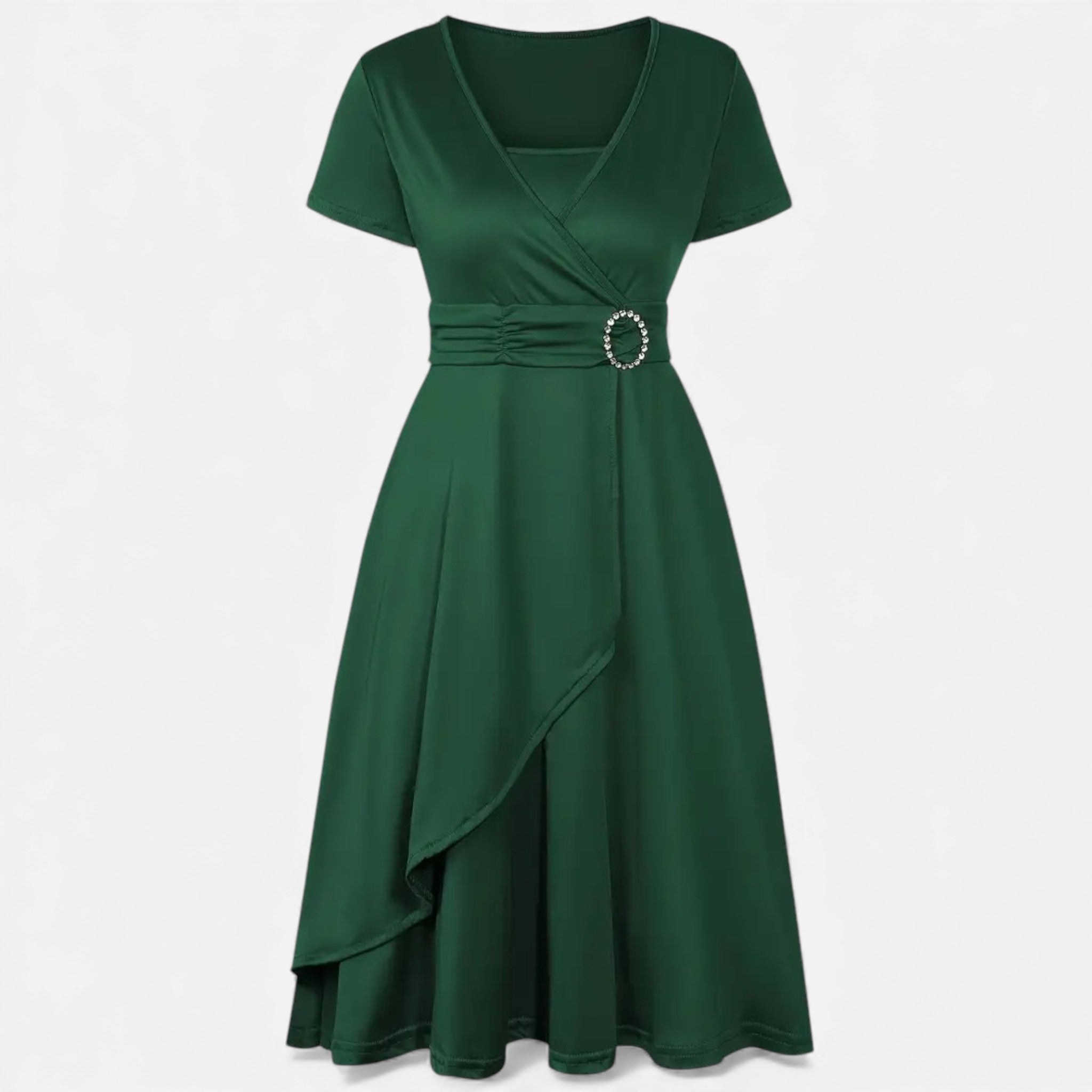 Legacy Sydney | Women’s Rhinestone V-Neck Asymmetrical Evening Dress