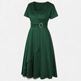 Legacy Sydney | Women’s Rhinestone V-Neck Asymmetrical Evening Dress