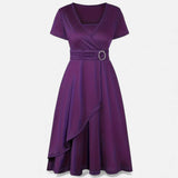 Legacy Sydney | Women’s Rhinestone V-Neck Asymmetrical Evening Dress