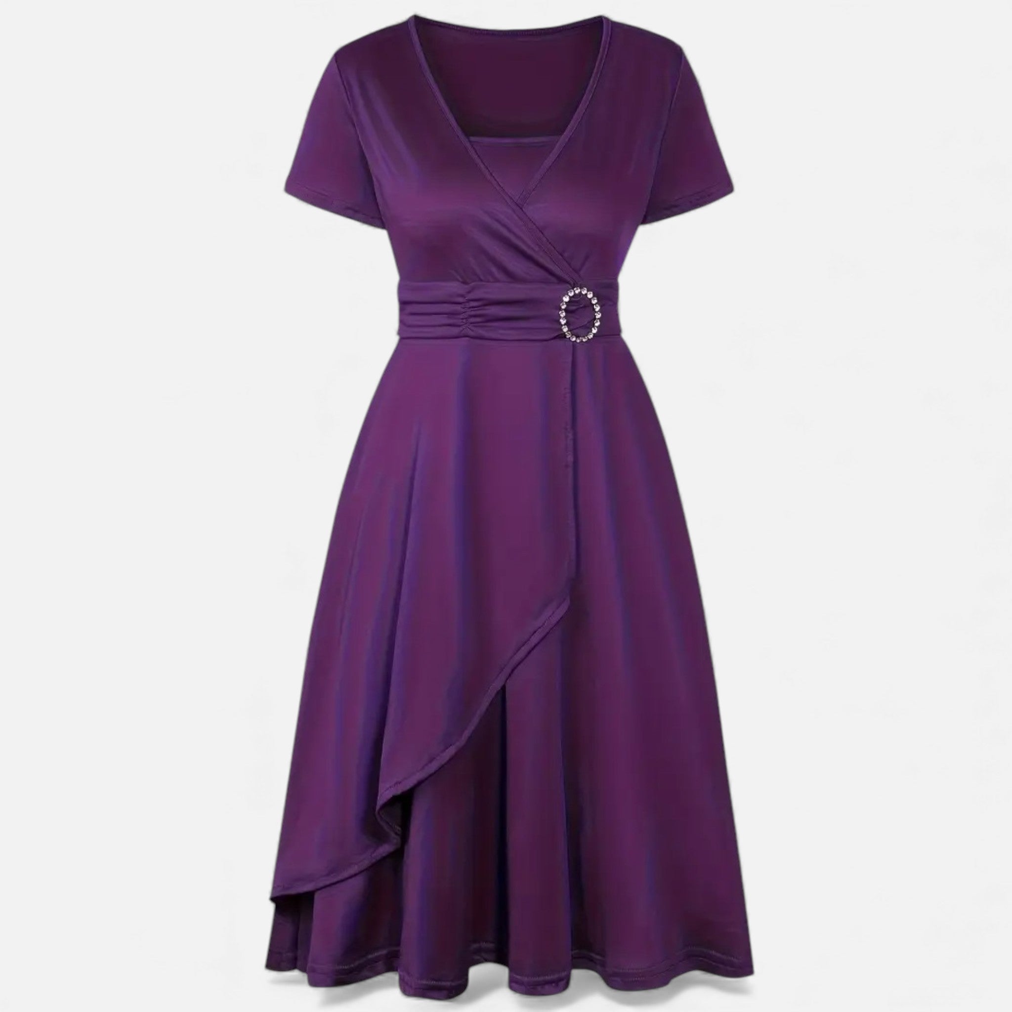 Legacy Sydney | Women’s Rhinestone V-Neck Asymmetrical Evening Dress