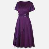 Legacy Sydney | Women’s Rhinestone V-Neck Asymmetrical Evening Dress