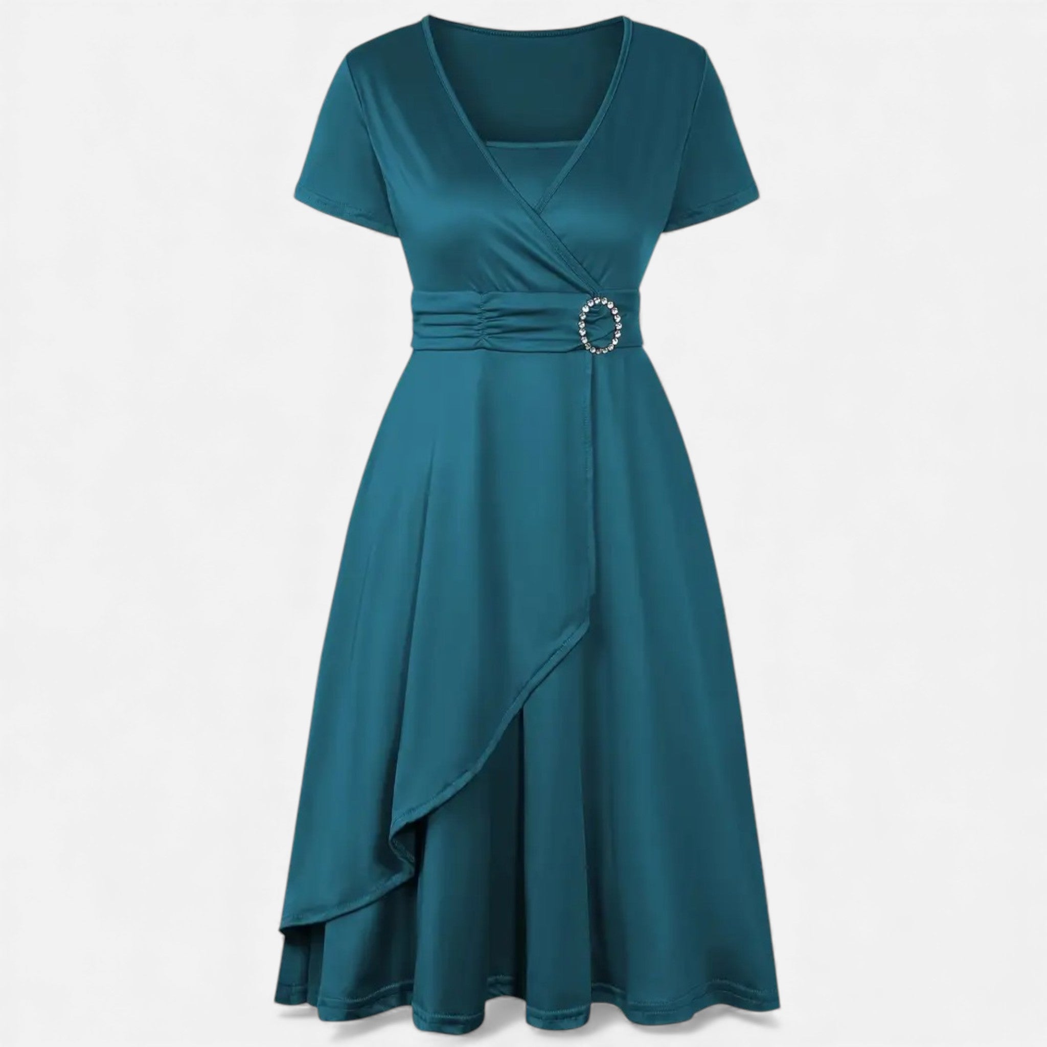 Legacy Sydney | Women’s Rhinestone V-Neck Asymmetrical Evening Dress