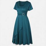 Legacy Sydney | Women’s Rhinestone V-Neck Asymmetrical Evening Dress