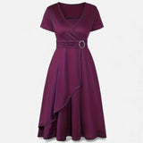 Legacy Sydney | Women’s Rhinestone V-Neck Asymmetrical Evening Dress