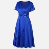 Legacy Sydney | Women’s Rhinestone V-Neck Asymmetrical Evening Dress