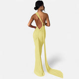 Legacy Sydney | Women’s Backless Scarf-Tie Evening Dress