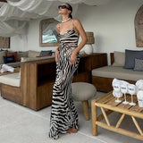 Cassandre V Neck Slip Summer Party Maxi Dress