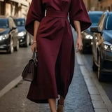 Crew Neck Midi Work Dress