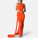 Legacy Sydney | Women’s Backless Scarf-Tie Evening Dress