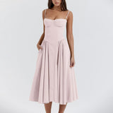 Odette Cute Corset Cocktail Midi Dress