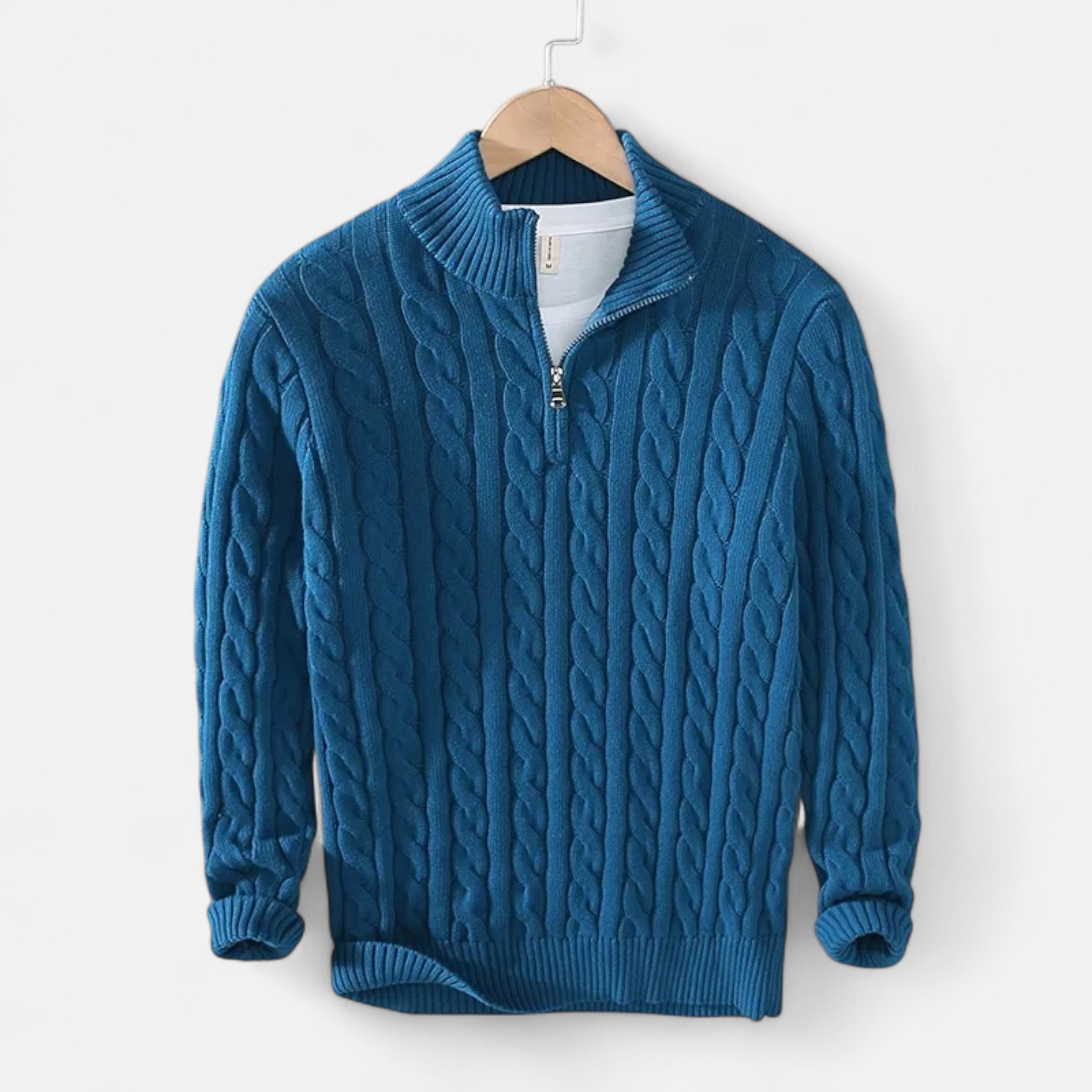 Legacy Sydney | Men’s Thick-Knit Turtleneck Zip Sweater
